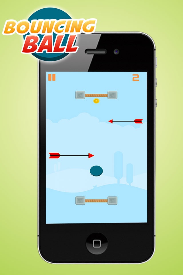 Bouncing Ball 2D - Dodge The Incoming Arrows, and Bounce The Ball To Collect Coins screenshot 2