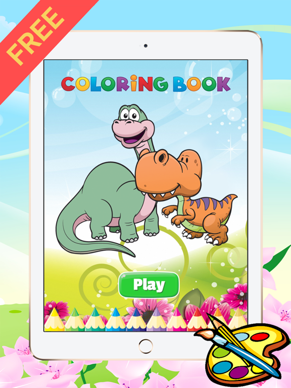 Dinosaur Dragon Coloring Book - All In 1 Dino Drawing, Animal Paint And Color Games HD For Good Kid iPad screenshot
