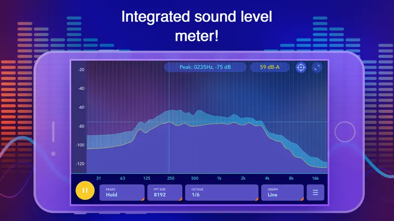 Octave Band Real Time Frequency Analyzer and Sound Level Meter screenshot 2 of 5