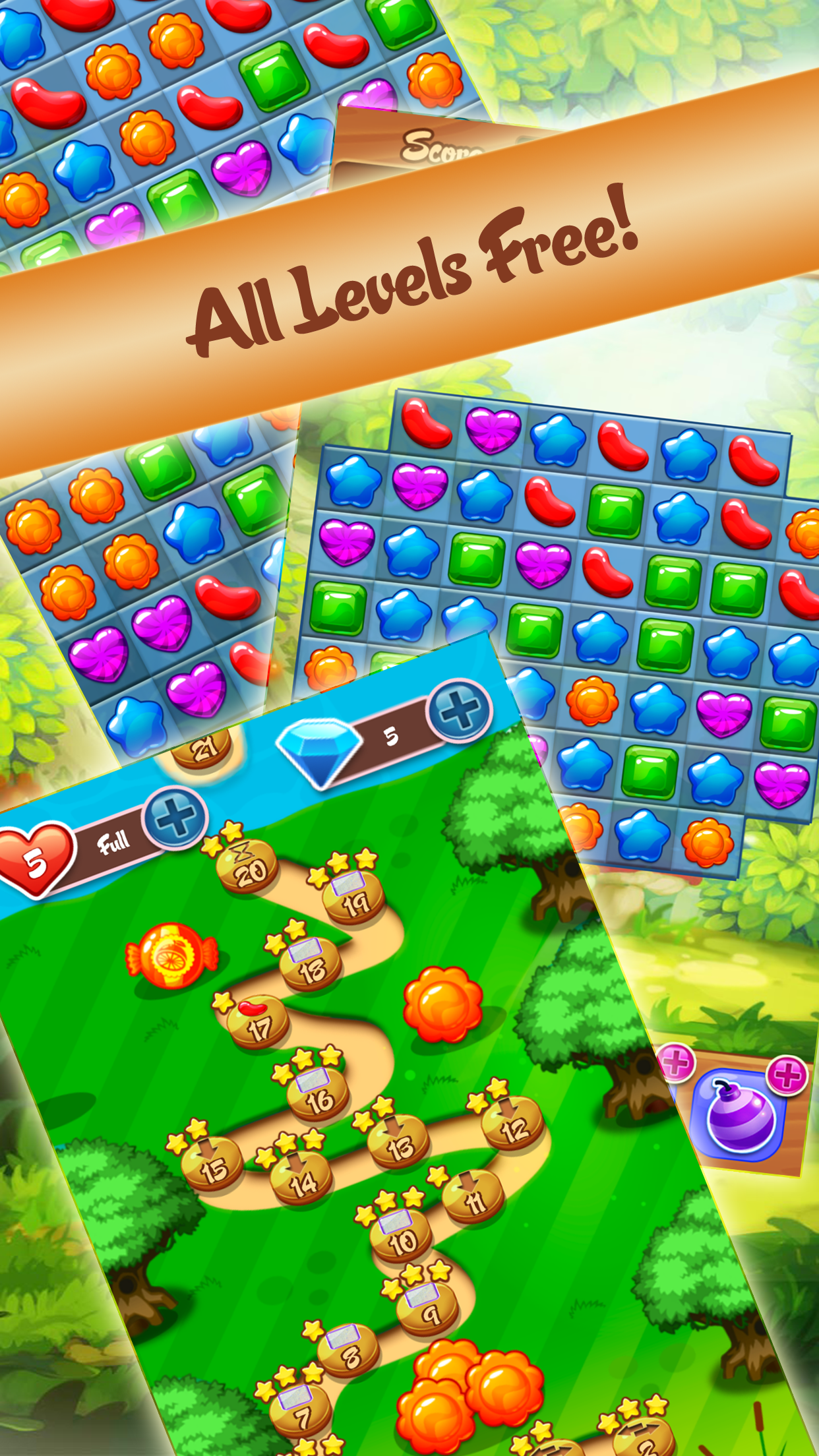 Jelly Quest - bejewel garden mania screenshot 4