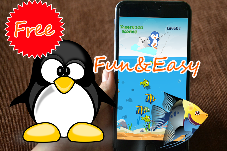 Penguin Fishing Game Free for Kids