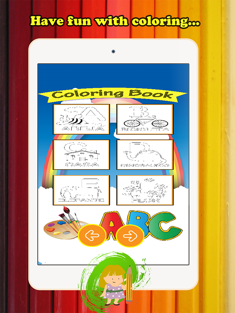 ABC Coloring Book for children age 1-10 (Spanish Alphabet Upper): Drawing & Coloring page games free for learning skill screenshot 6