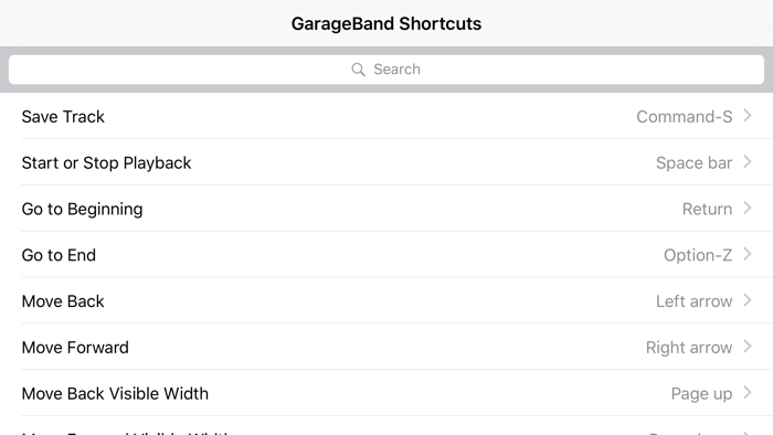 Shortcut GarageBand Edition