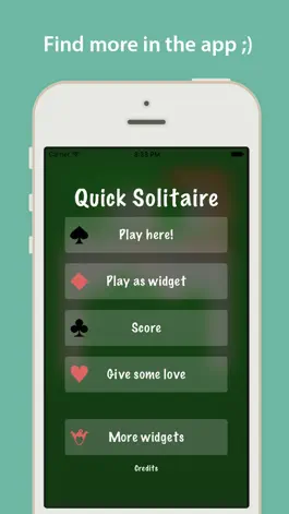 Game screenshot Quick Solitaire : Play in notification center as widget hack