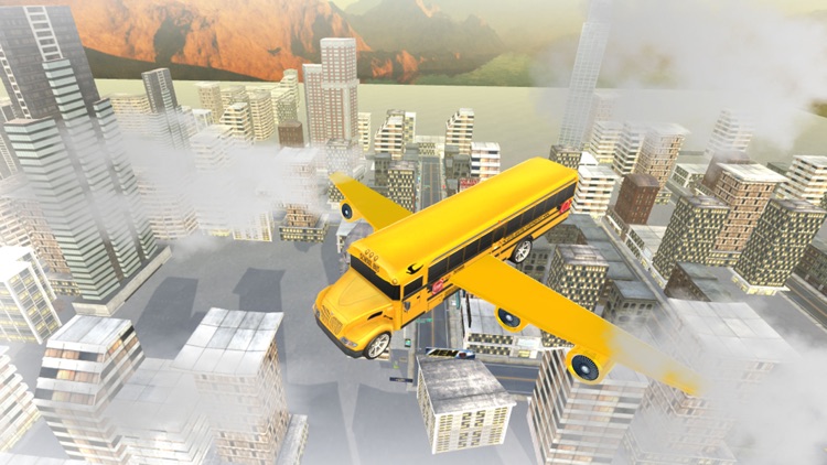Flying School bus simulator 3D free - school kids