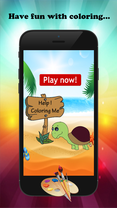 The Turtle Cartoon Paint and Coloring Book Learning Skill - Fun Games Free For Kids app screenshot