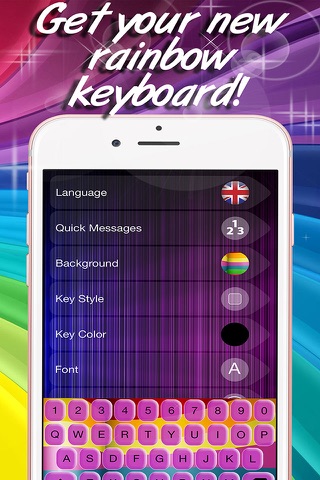 Rainbow Keyboard! - Custom Color Keyboard Themes 2016 with Fancy Backgrounds and Fonts Changer screenshot 3