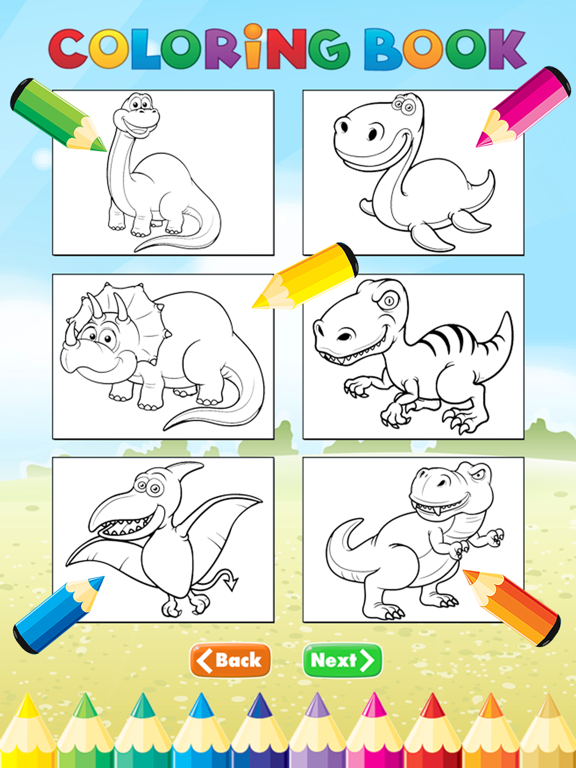 Dinosaur Dragon Coloring Book - Dino drawing for kid free, Animal paint and color games HD for good kid iPad screenshot