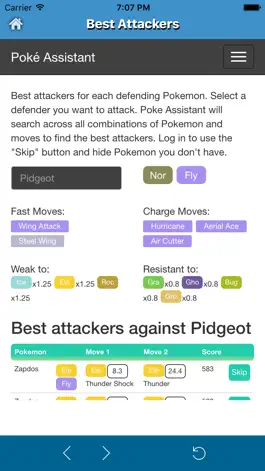 Game screenshot Poke Assistant for Pokemon Go - CP & IV Calculator,Best attacker,Evolver App apk