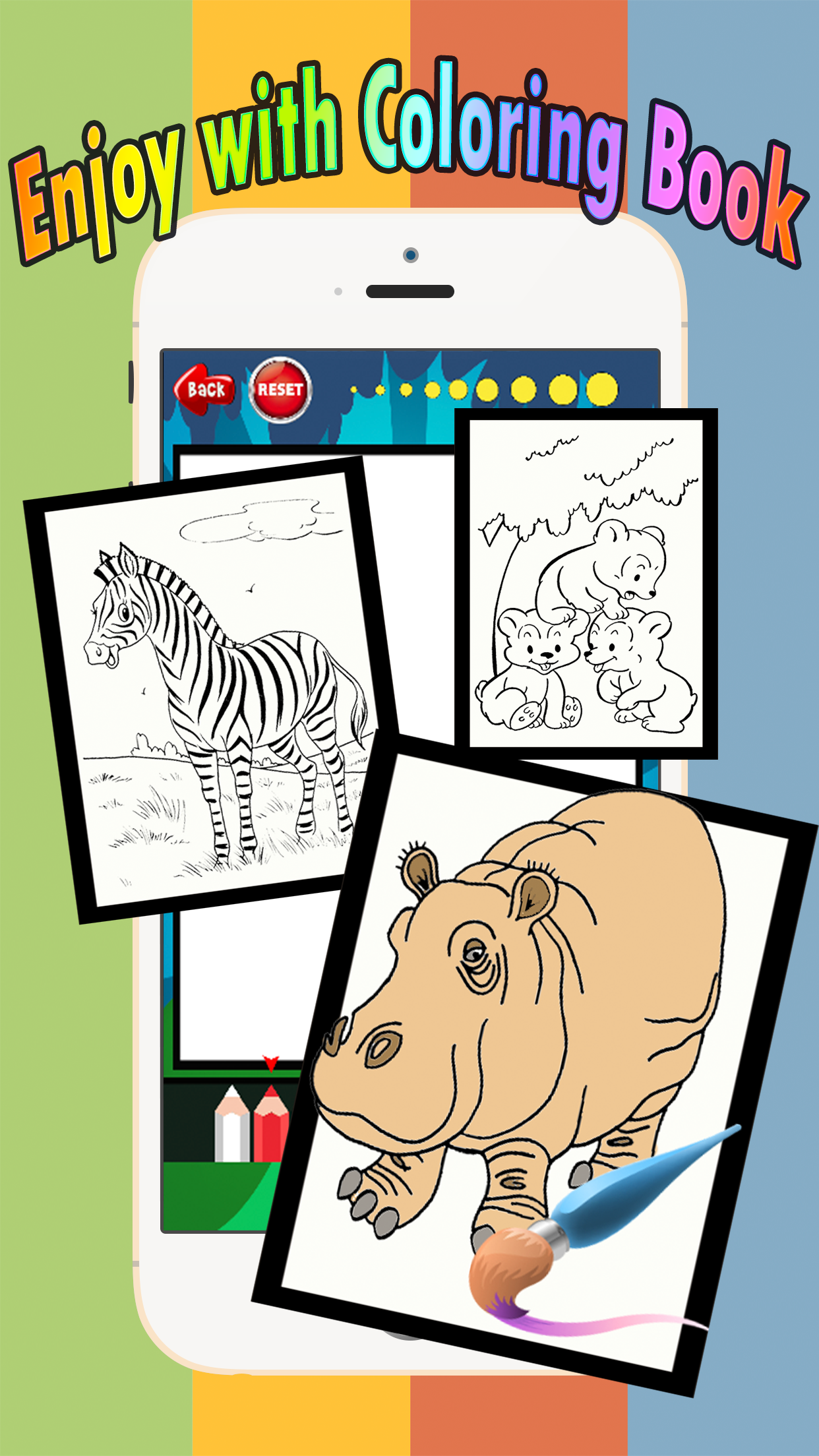 Zoo animals Coloring Book: Move finger to draw these coloring pages games free for children and toddler any age screenshot 2