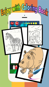 Zoo animals Coloring Book: Move finger to draw these coloring pages games free for children and toddler any age screenshot