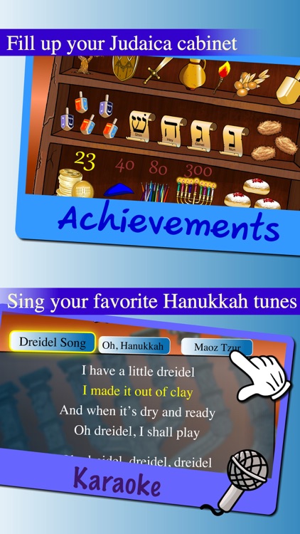 Hanukkah story, Hebrew songs music, Jewish holidays prayers trivia, kids Dreidel game Judaism screenshot-3