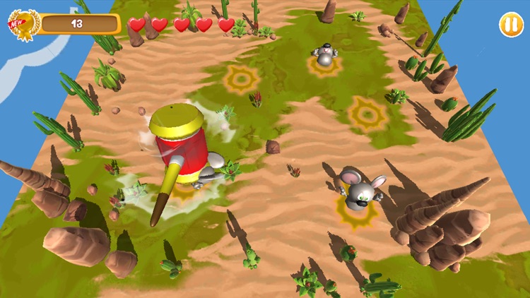 Punch Mouse Hole: Hit rat with hammer