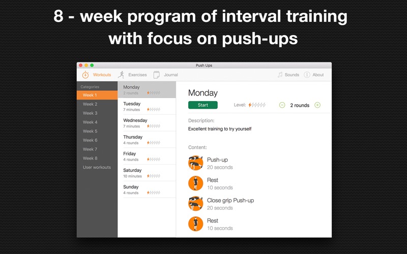 Screenshot #1 pour PushUps - workout & exercises