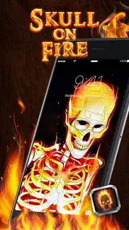 skull on fire wallpapers – cool background pictures and scary lock screen theme.s iphone screenshot 2