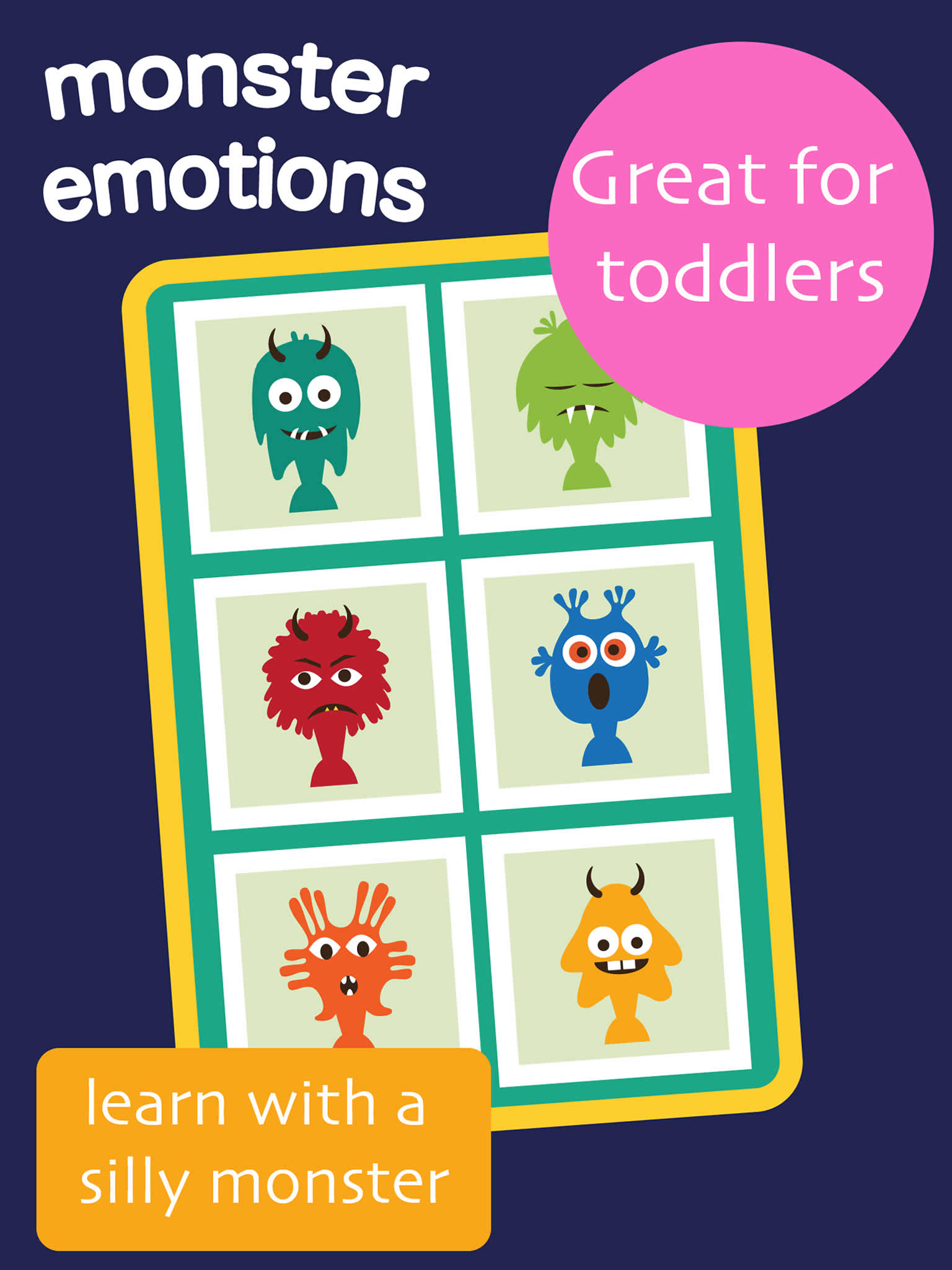 Kids Emotions - Toddlers learn first words with cute Monsters screenshot 6