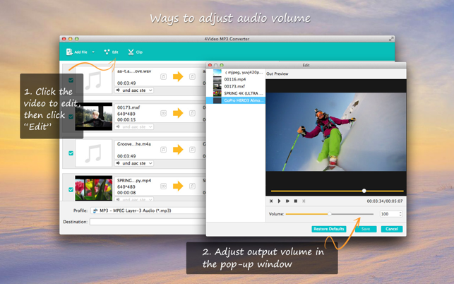 ‎4Video MP3 Converter (音频转换) Screenshot