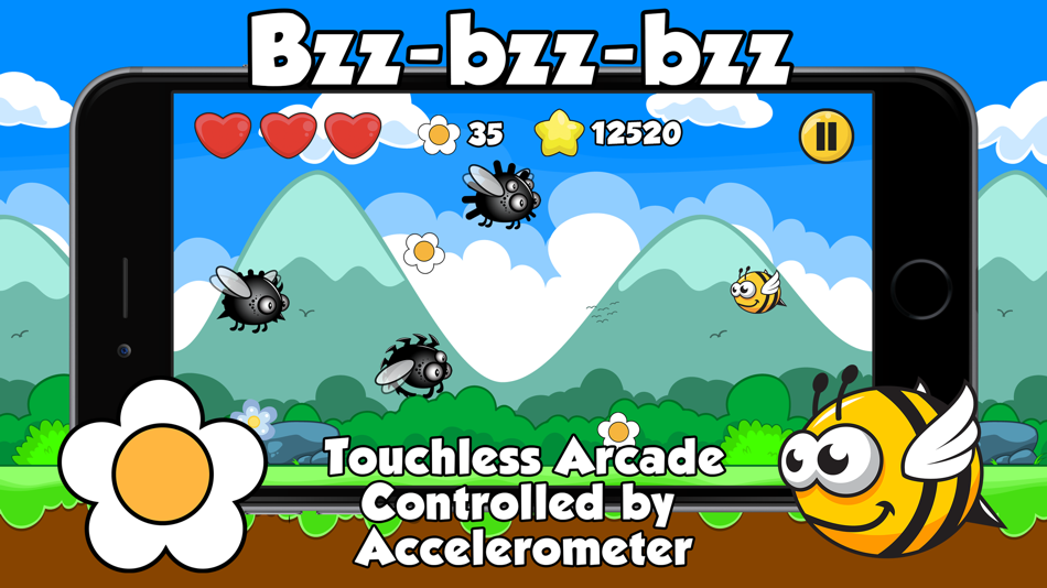 #1. Bzz-bzz-bzz - Accelerometer Arcade Game (iOS) 由: Sergey Pekar