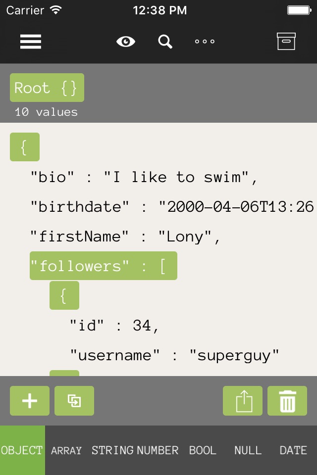 JSONEditor screenshot 3