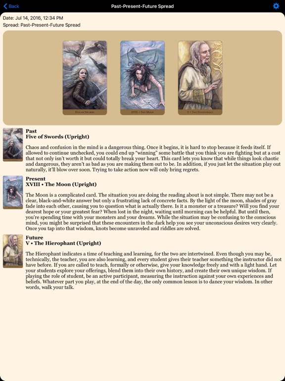 Tarot of the Hidden Realm iPad screenshot 4 - Entertainment app