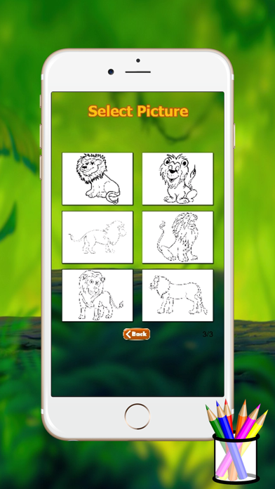 lion coloring book iPhone screenshot