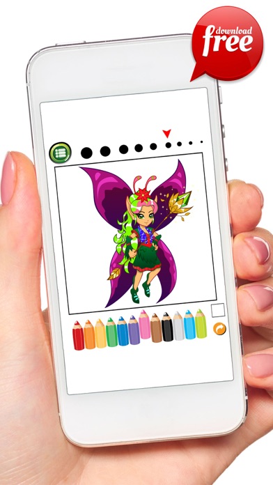 Doodle Fairy Girl Coloring Book: Free Games For Kids And Toddlers! iPhone screenshot