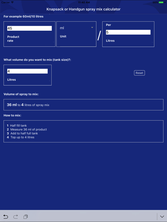Screenshot #5 pour Growsafe Knapsack Spray Calc