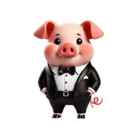 Tuxedo Piglet Stickers