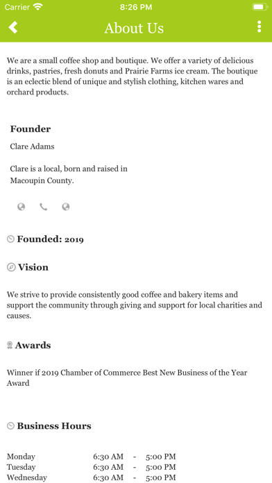Hawthorn Tree Coffee iPhone screenshot 1 - Business app