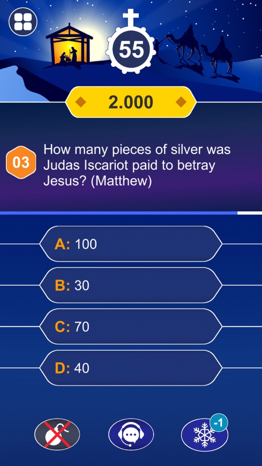#4. Bible Trivia: Fun Quiz Games (iOS) By: Dang Com