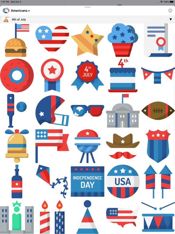 USA Stickers • Patriotic Pack iPad screenshot 1 - Stickers app