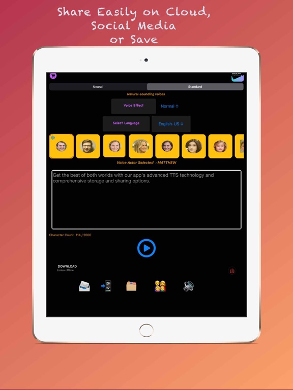 Voice Generator Text to Speech iPad screenshot 7 - Utilities app
