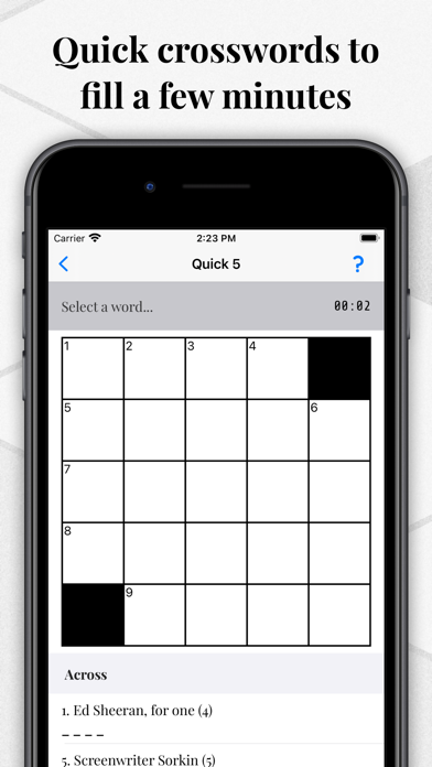 OneDown - Crossword Puzzles Screenshot