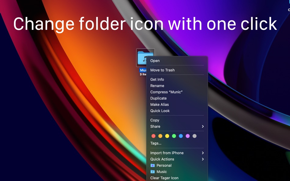#3. Folder Color Changer:RightMenu (macOS) بواسطة: 奕琦 冯