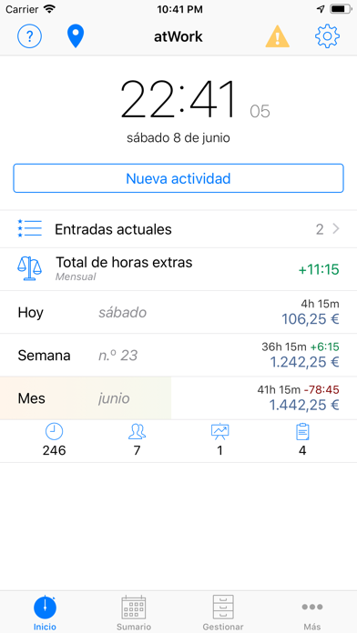 atWork · Control de horas screenshot 1