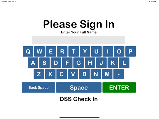 DSS Check In app screenshot