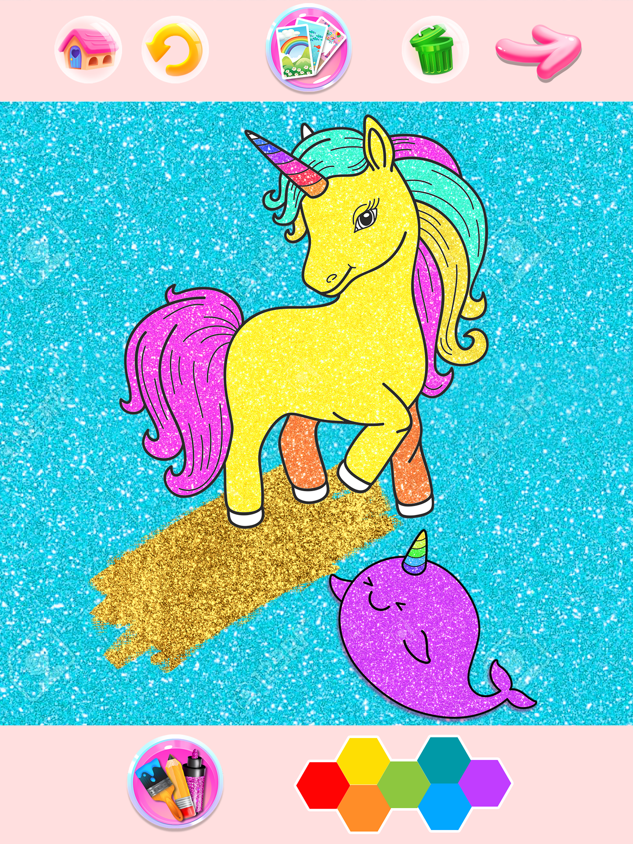 Rainbow Glitter Coloring Book screenshot 13