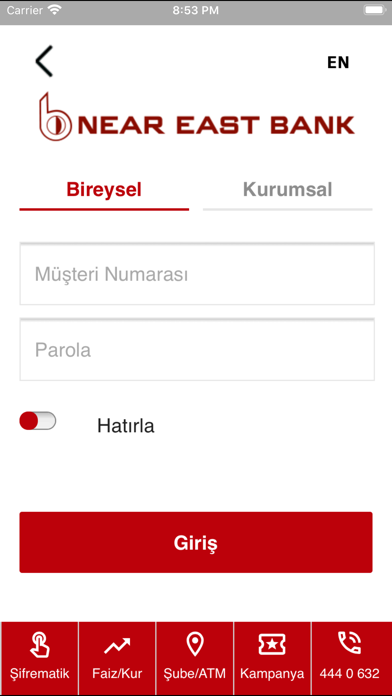 NEB Mobil Screenshot