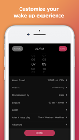 Alarm Clock App: myAlarm Clock screenshot