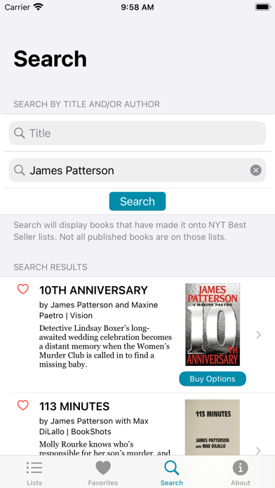 The Best Seller List Screenshot