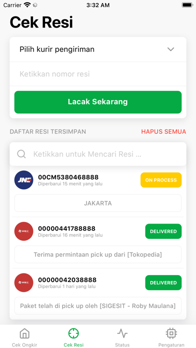 Kiriman: Cek Resi & Ongkir Screenshot