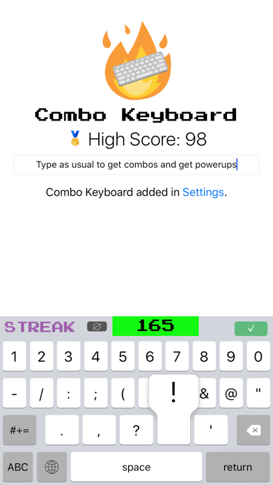 Combo Keyboard iPhone screenshot