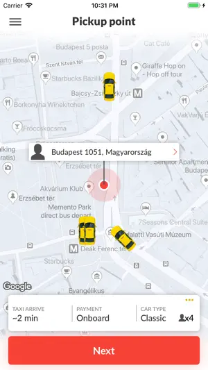 Főtaxi - taxi of Budapest screenshot 3