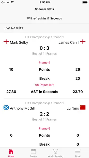 Snooker Stats screenshot 1