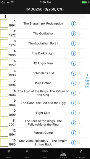 Capture d'écran de Greatest Movies Checklist sur iPhone 1