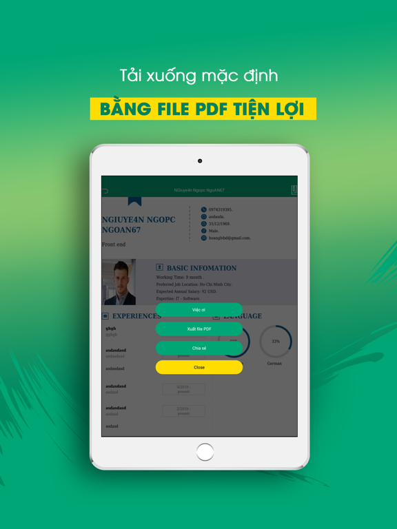 Resume Maker - Tạo CV đẹp app screenshot 3