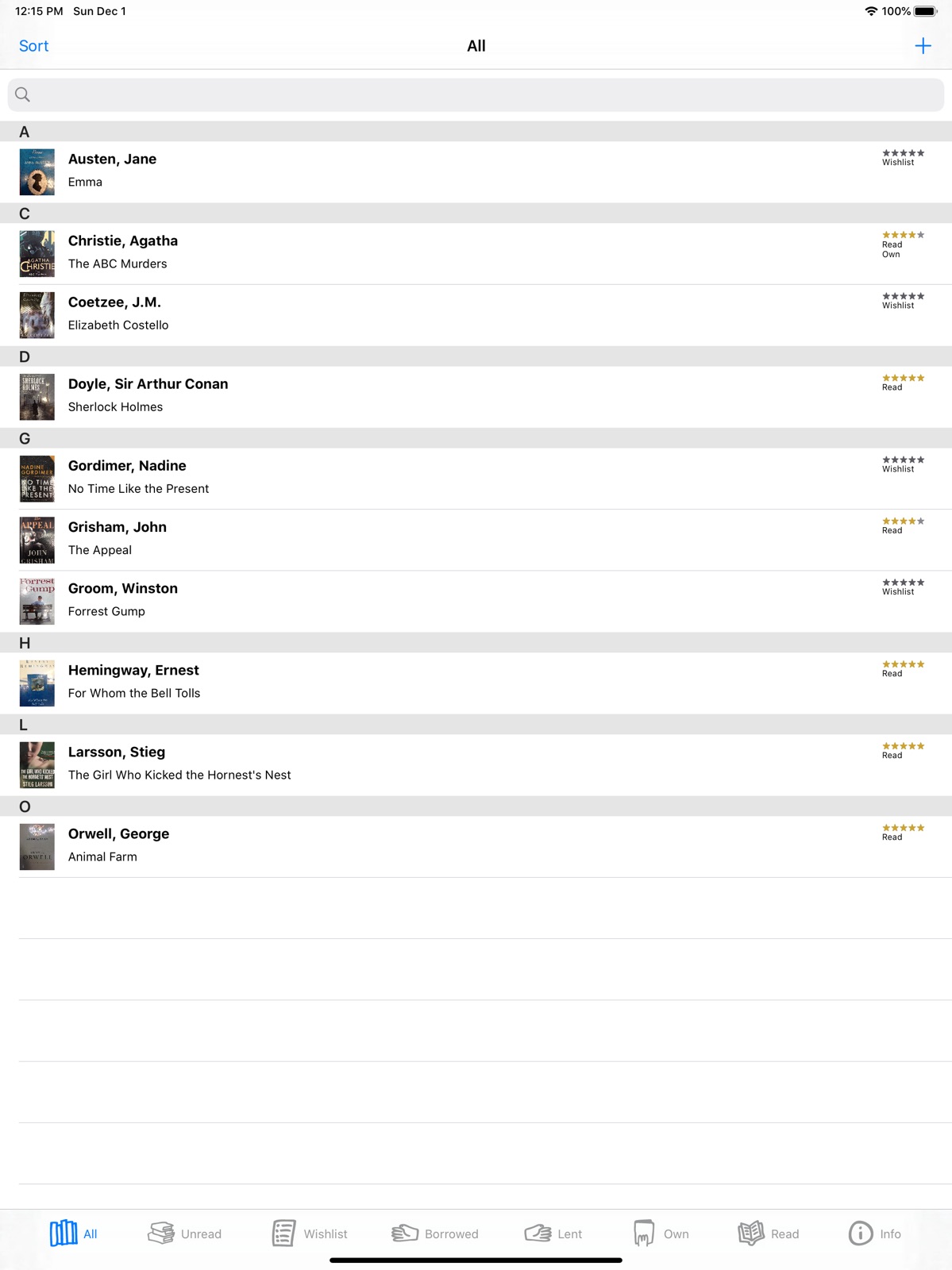 Books I Have Read ipad screenshot 1