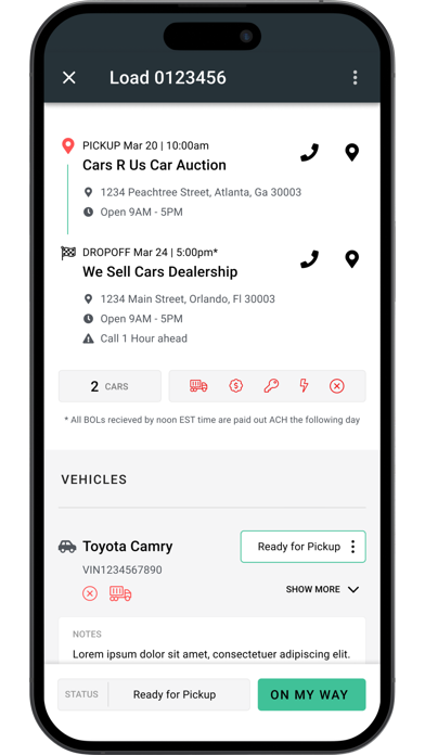 Carpool Logistics Screenshot