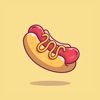 Delicious hot dog Doodle icon