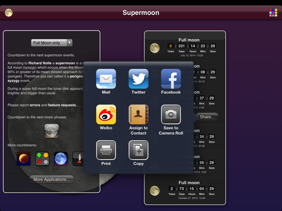 Supermoon iPad screenshot 5 - Weather app